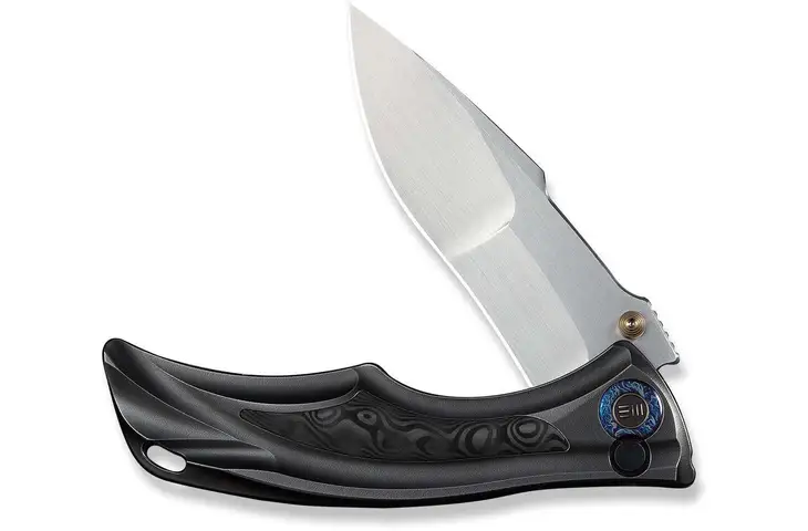 We Knife Co Ltd Tighe Down Flipper & Thumb Stud & Button Lock Knife Polished Gray Orange Peel Textur - view 5